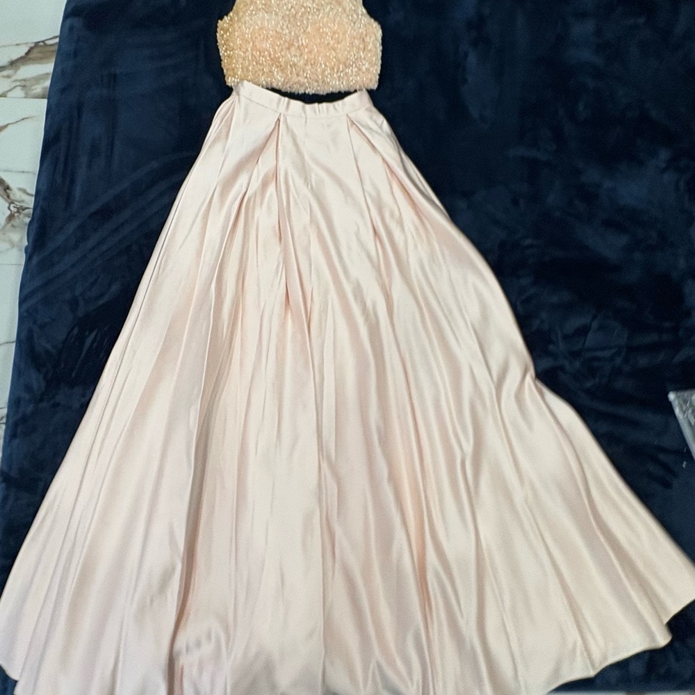 Beaded Pink Formal Skirt Set - Elegant Evening Wear - Picture 6 of 9